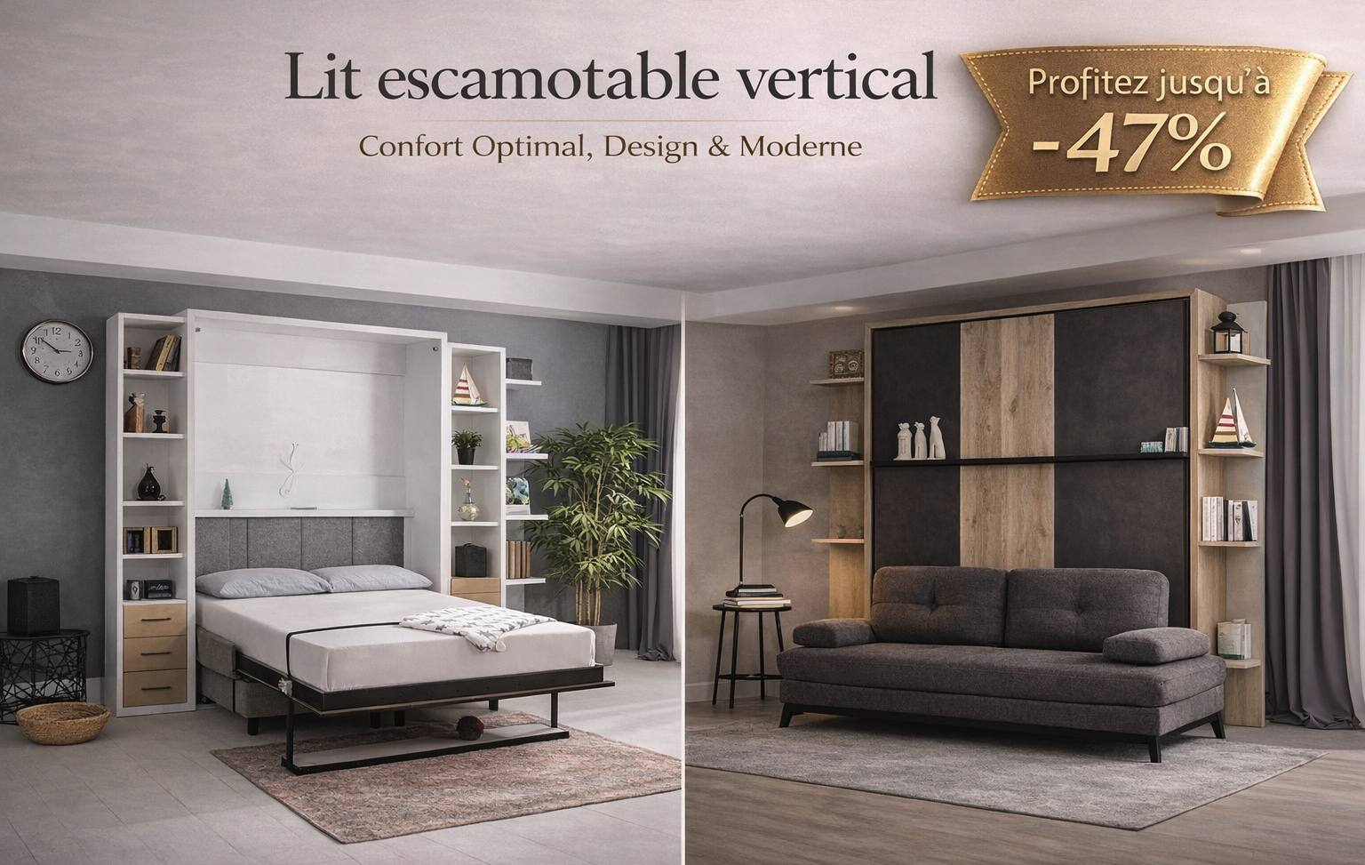 lit escamotable vertical gain de place gainplus
