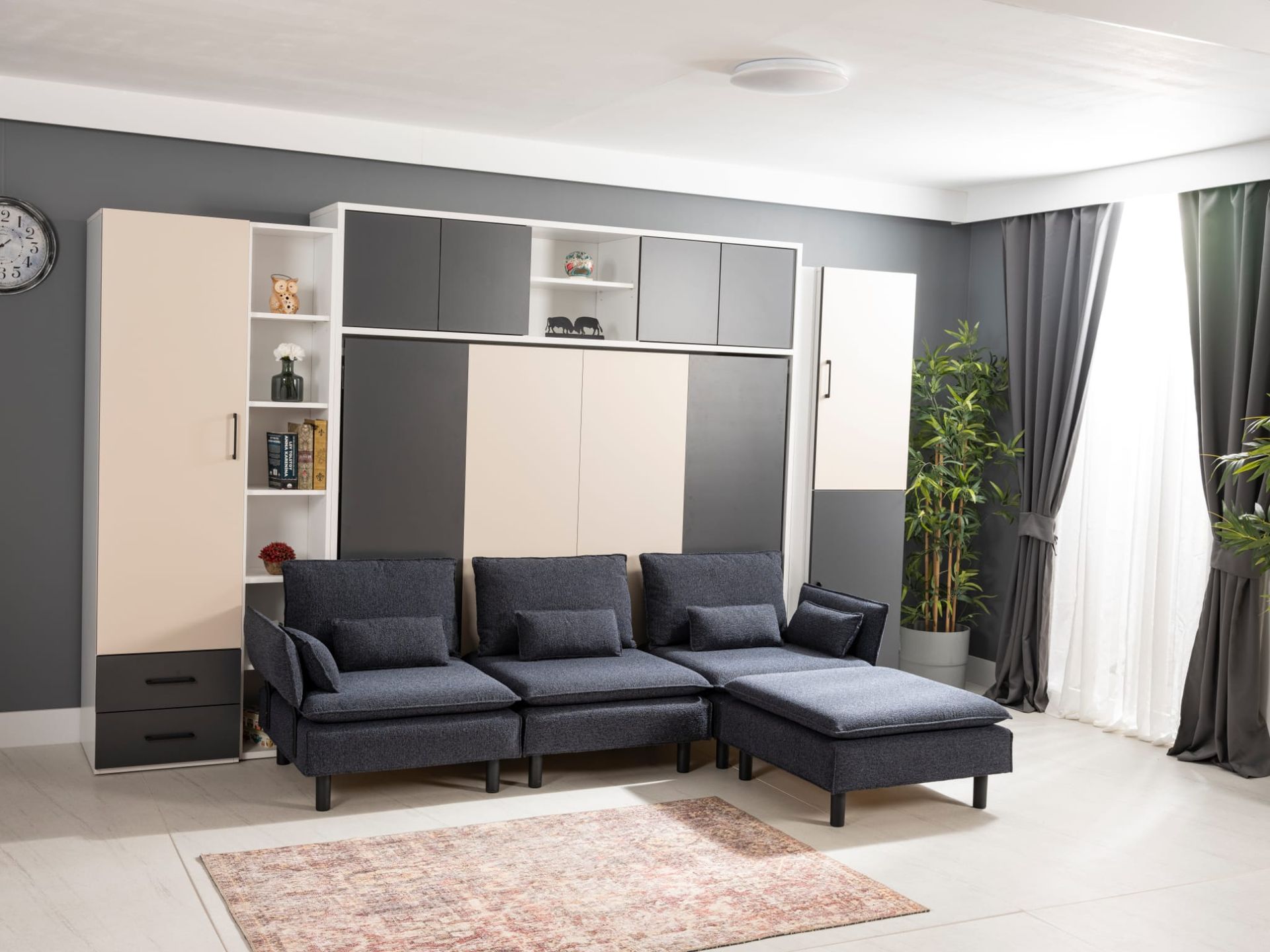 lit escamotable horizontal 140x190 avec canapé