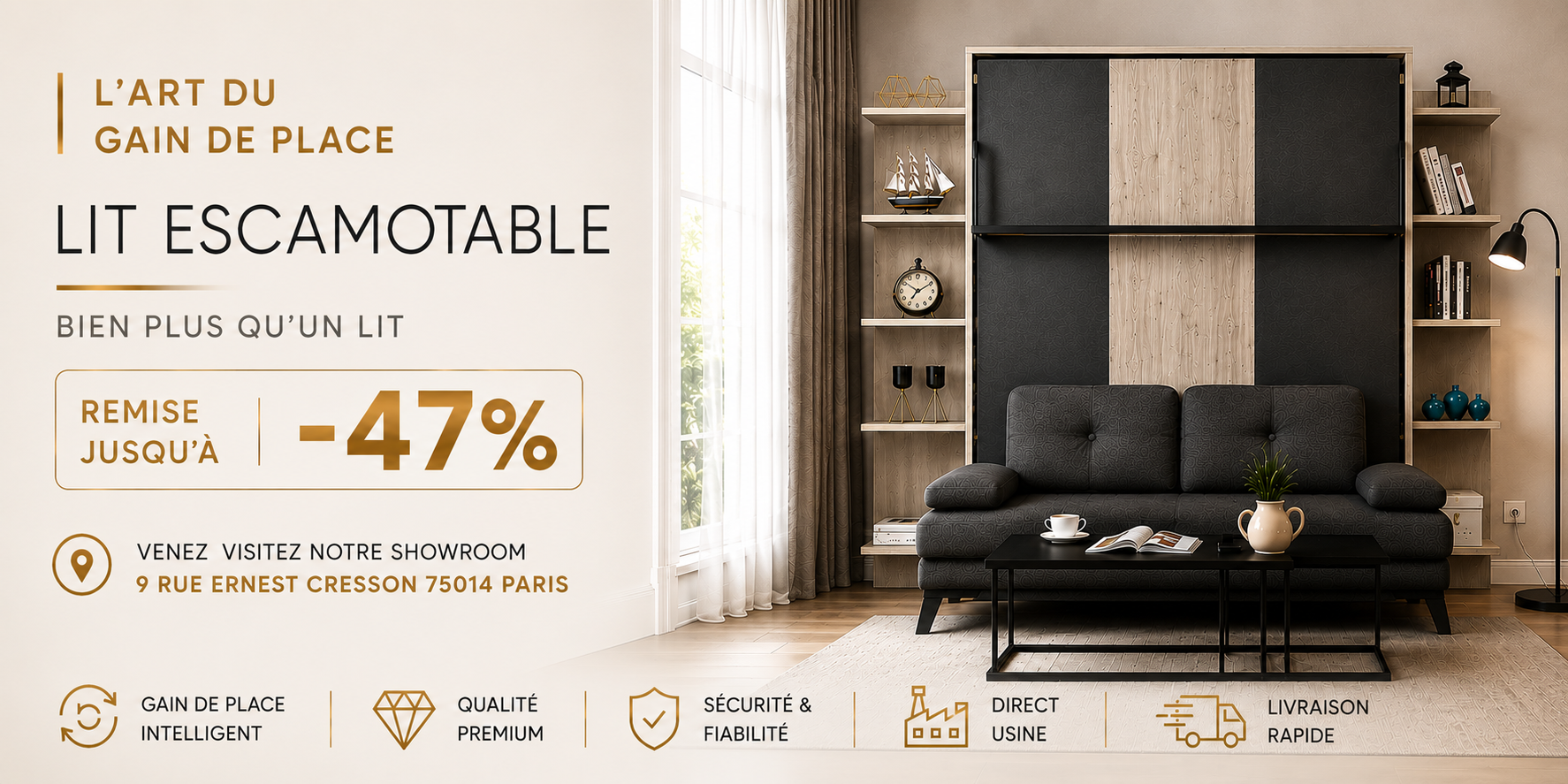 Lit Escamotable GAINPLUS