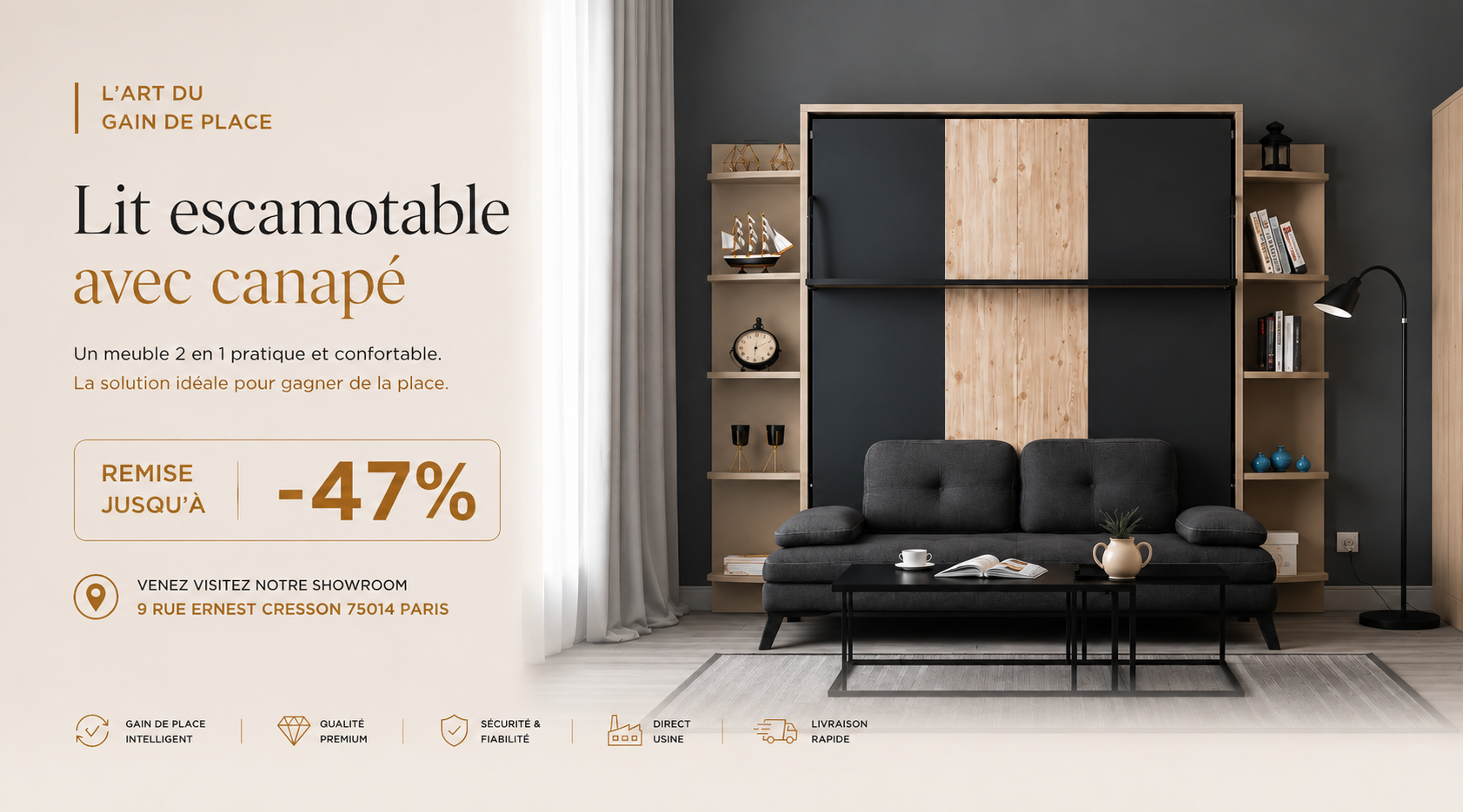 lit escamotable avec canapé gainplus