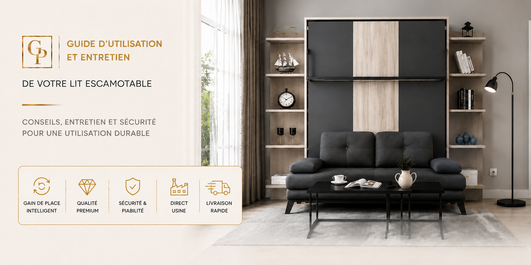 Guide d'utilisation du lit escamotable GAINPLUS