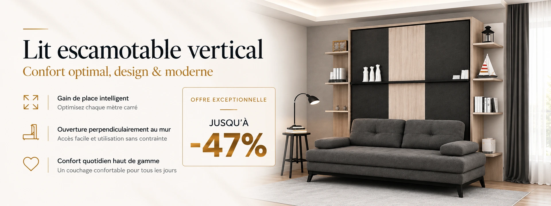 Lit escamotable vertical gainplus