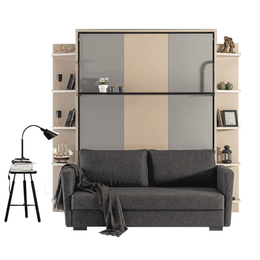 lit escamotable verticale 2 places Smart avec canapé