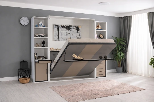 Lit escamotable verticale 2 places Smart ouvert