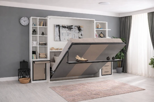 Lit escamotable verticale 2 places Smart ouvert