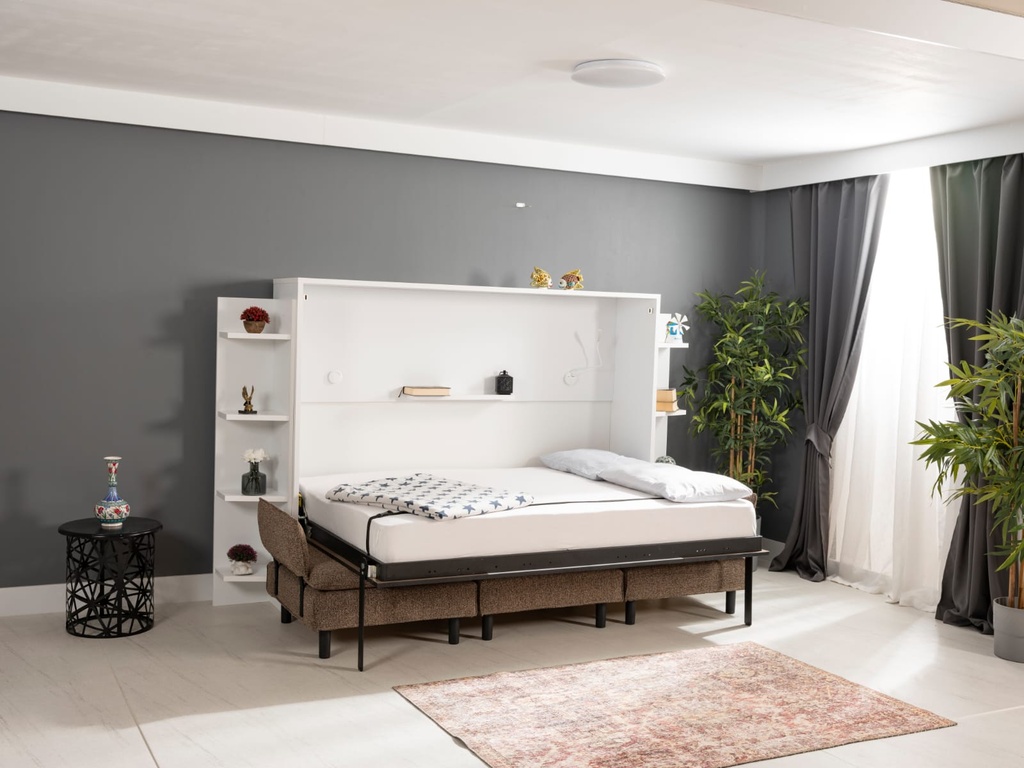 Lit escamotable horizontal 2 places