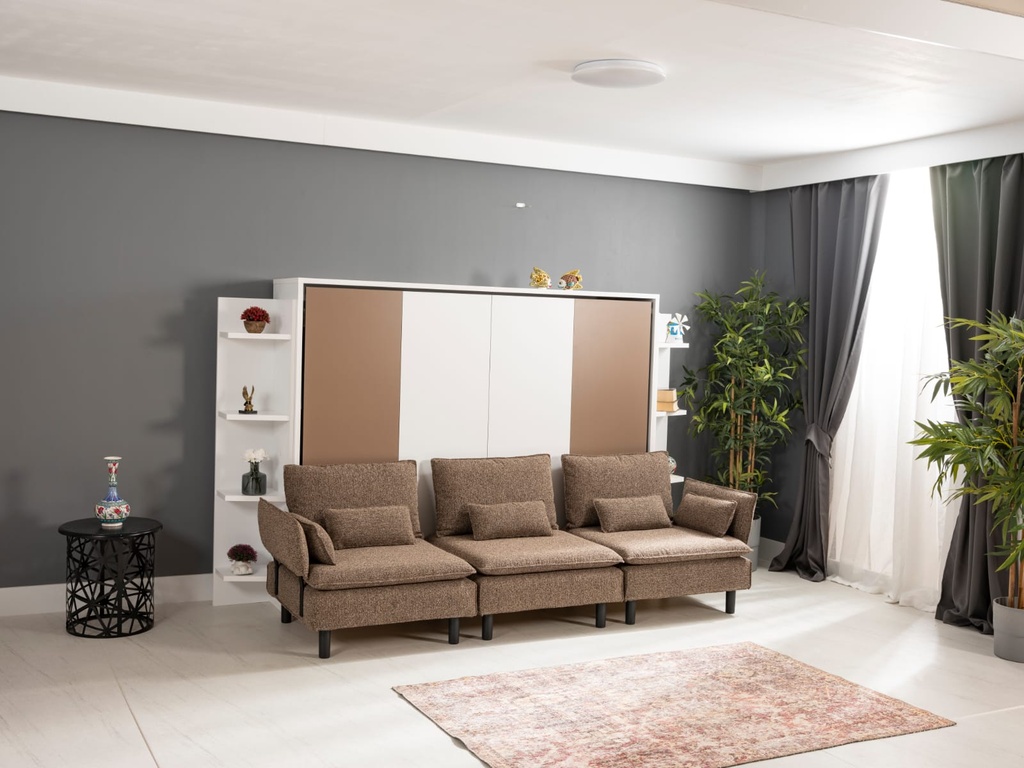 Lit escamotable horizontal 2 places