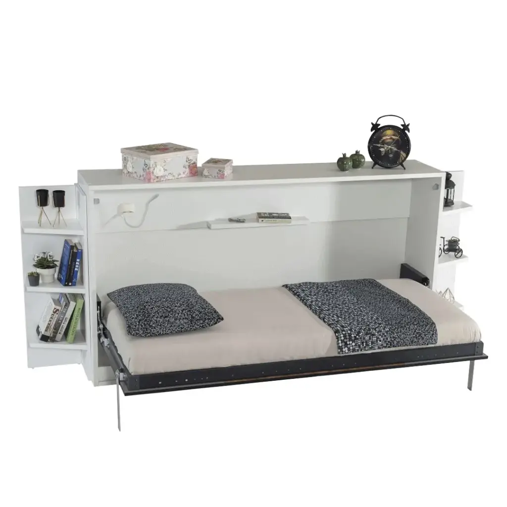 Lit escamotable horizontal – 1 place, 90 × 190 cm